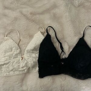 Set of 2 Aerie lace bralettes